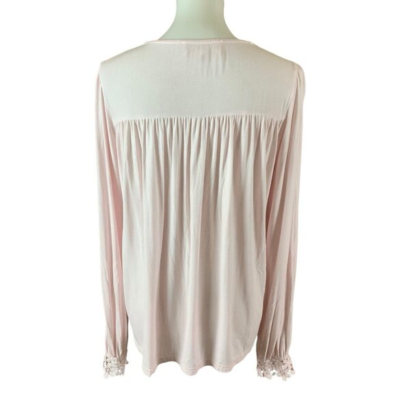 Freckled Poppy POL Pink Lace Crochet Boho Cardigan Sweater Medium - Picture 3 of 5